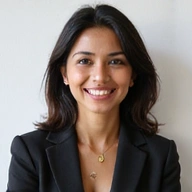 Professional portrait of Dr. Anya Sharma, a friendly and experienced nutritionist.