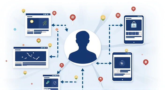 Illustration of targeted advertising with user profile and ad delivery
