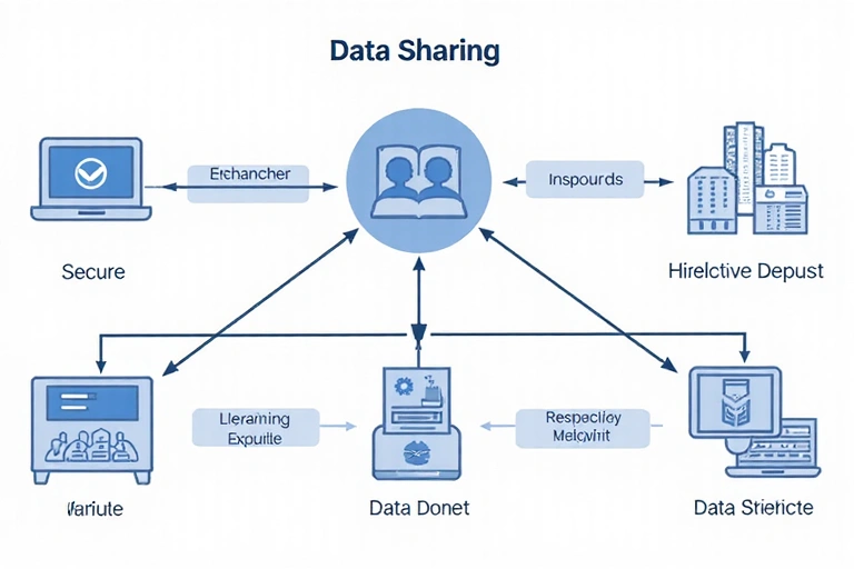 Abstract representation of data sharing with secure connections